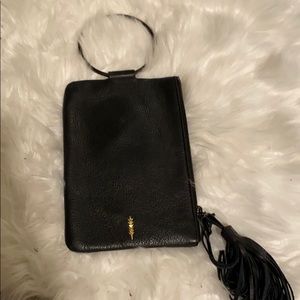 Thacker Black Leather Clutch